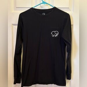 Ivory Ella Black Long Sleeve Shirt with Elephant Logo